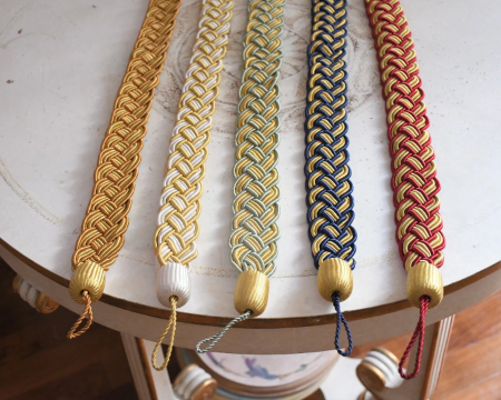 Embrasse bracciale treccia per tende bicolore