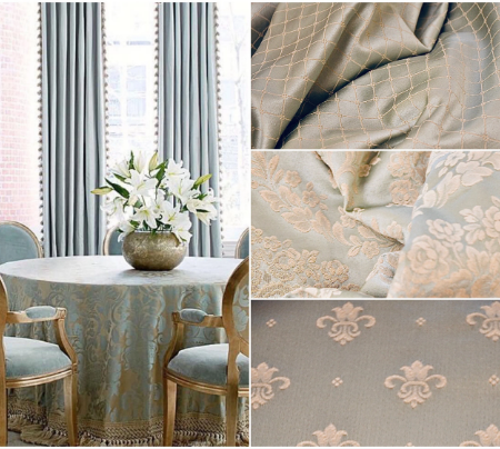 Collezione “Royal Style”, Tessuto Damasco lusso light blue