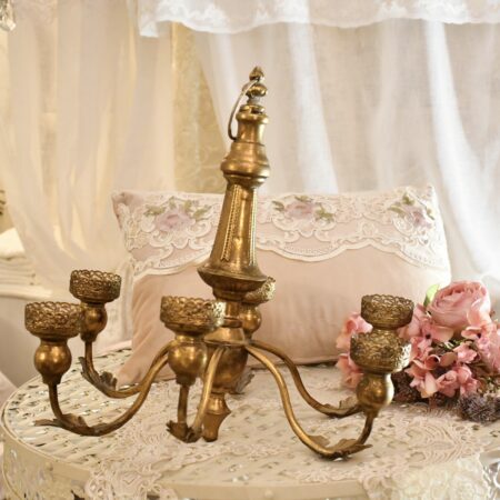 Coppia di portacandele da sospensione oro