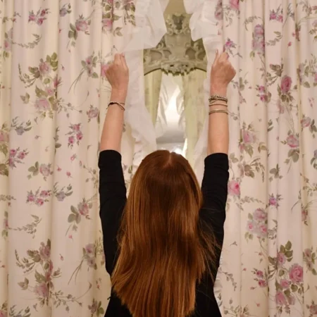 Tende a fiori con voilant shabbychic