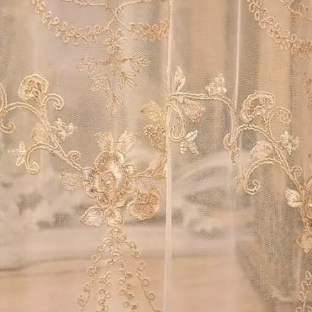 Tessuto per tende in tulle ricamato Collezione Tende preziose “Chanel”