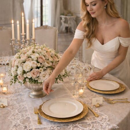 Runner in puro lino e merletto rebrodé “Rinascimento”