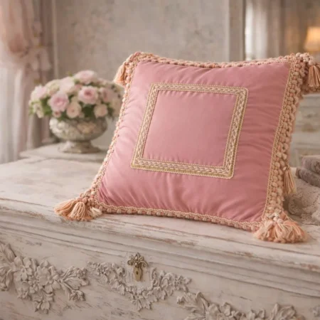 Cuscini Decorativi “ Bridgerton”Faggianis in Raso di Cotone Rosa Antico