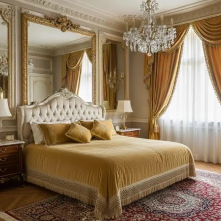 Copriletto in velluto oro antico di lusso • Trapunta in velluto a doppio strato con frangia oro chiaro • Biancheria da letto artigianale in stile aristocratico