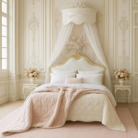 Baldacchino Artigianale in Legno Intagliato per Letto e Finestre | Ciel de Lit o Cornice per Tende “Maria Chiara”